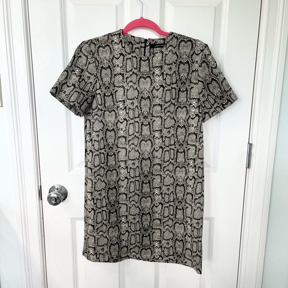 Zara snakeskin shift dress Women’s XS